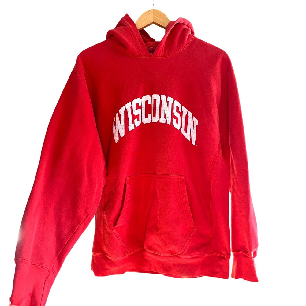Wisconsin Badgers Red Hoodie Sweatshirt Medium Sportscore Lounge Comfy Normcore‎